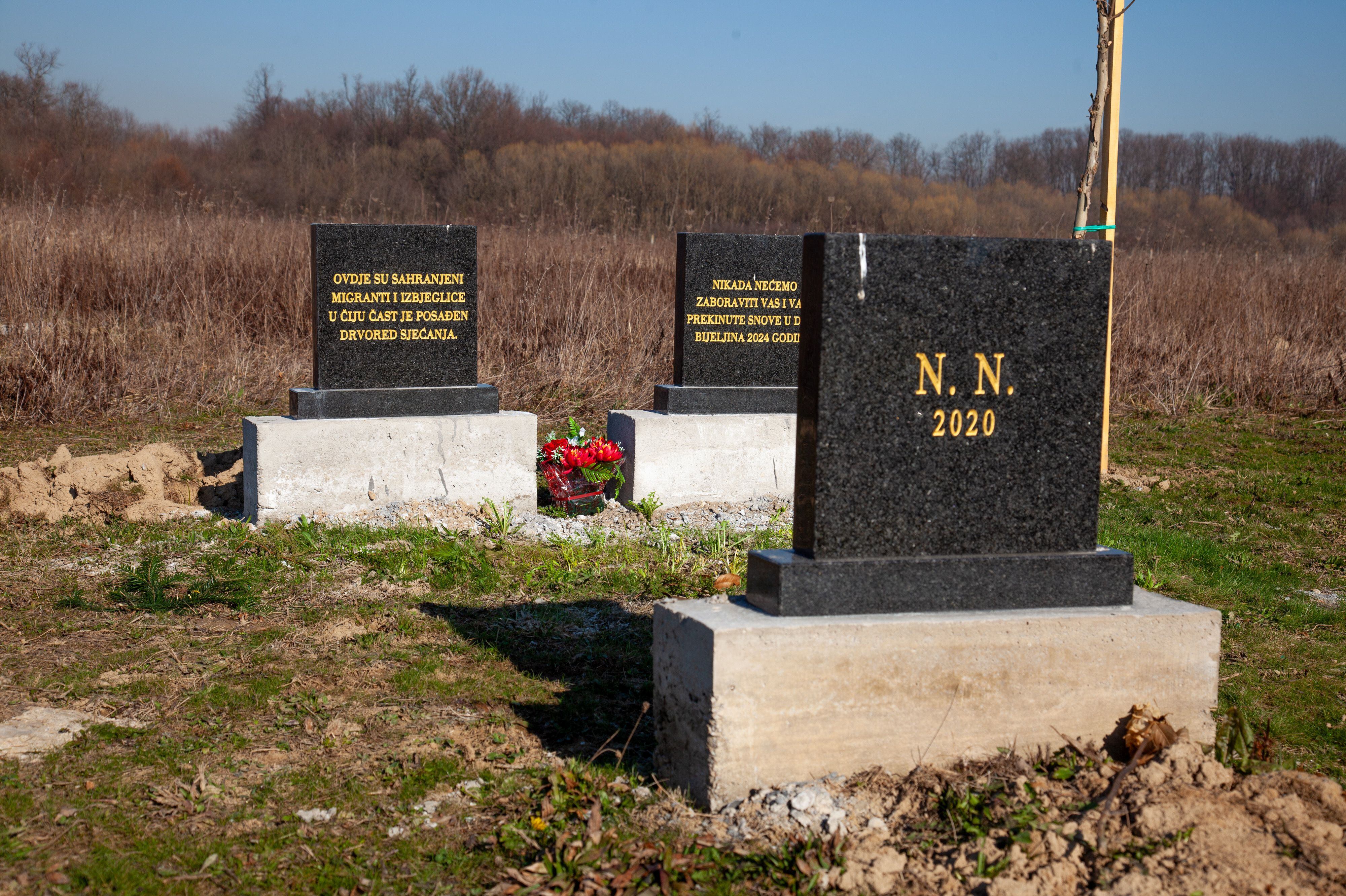 On the far edge of a graveyard in the Bosnian city of Bijeljina, 16 gravestones of migrants are marked with the letters N.N. (standing for 