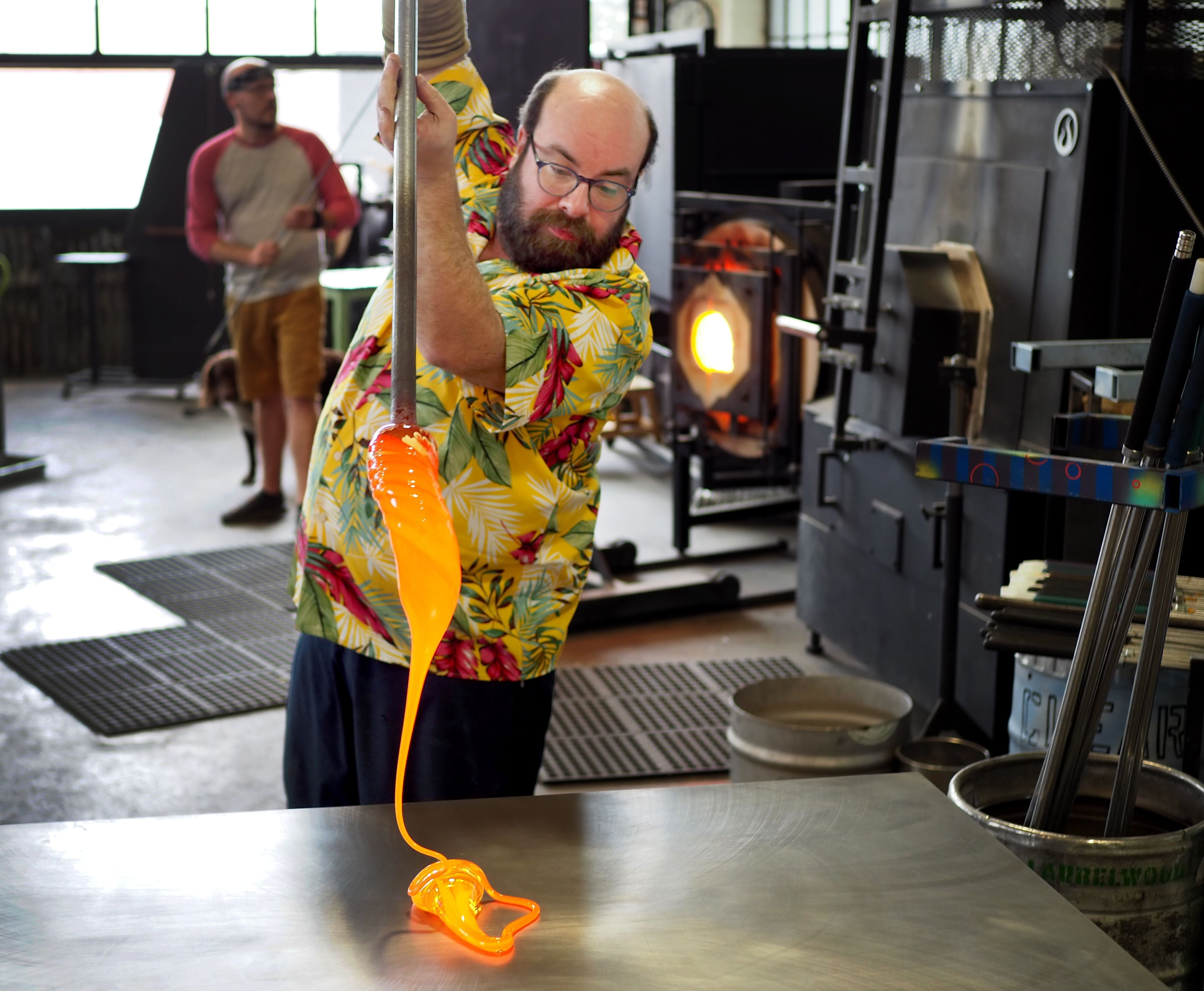 An afternoon in the glass blowing studio with artist Evan Burnette 