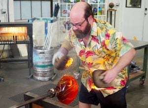 An afternoon in the glass blowing studio with artist Evan Burnette - OPB