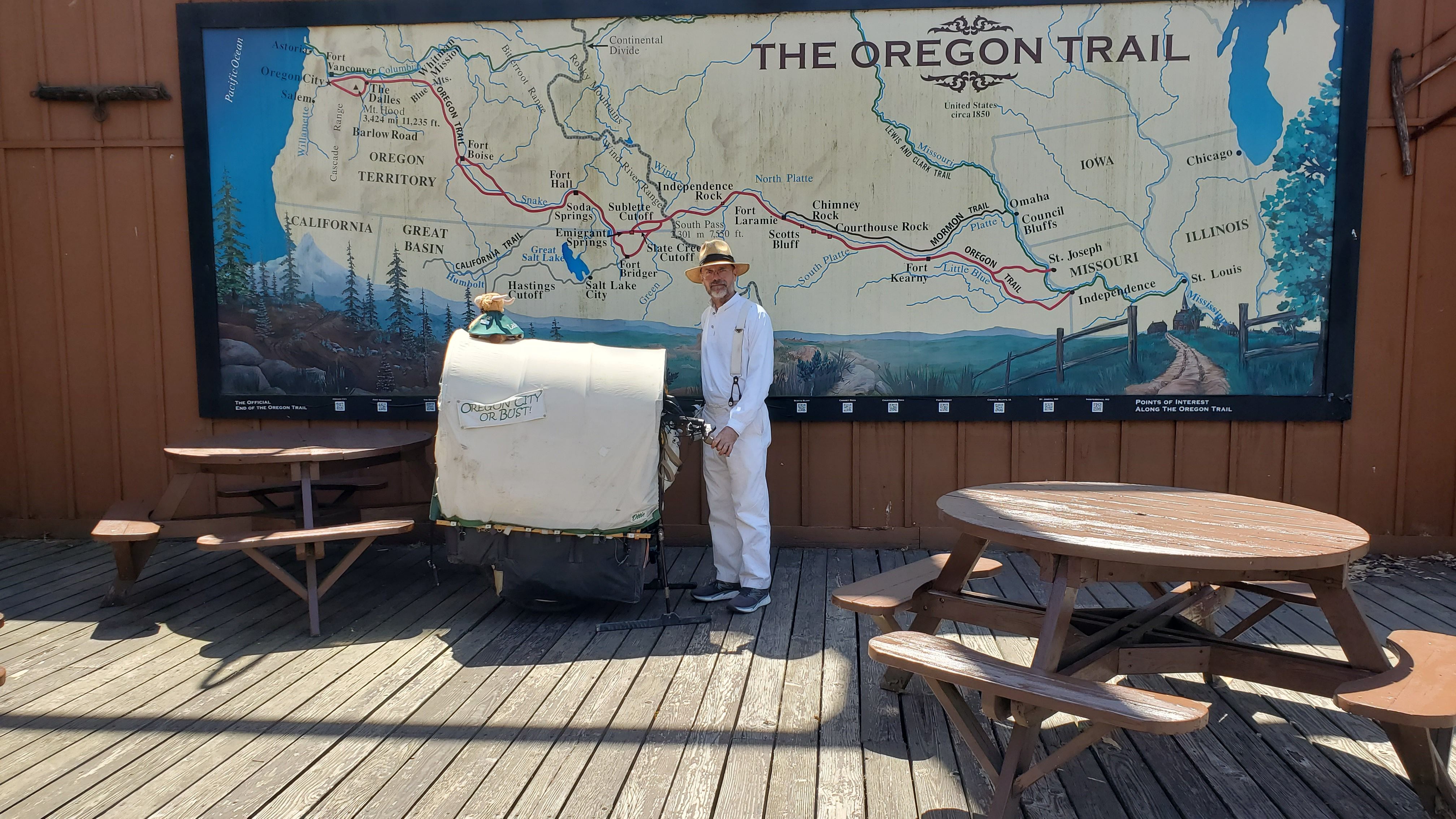 Oregonian hikes entire Oregon Trail, pushing covered wagon - OPB