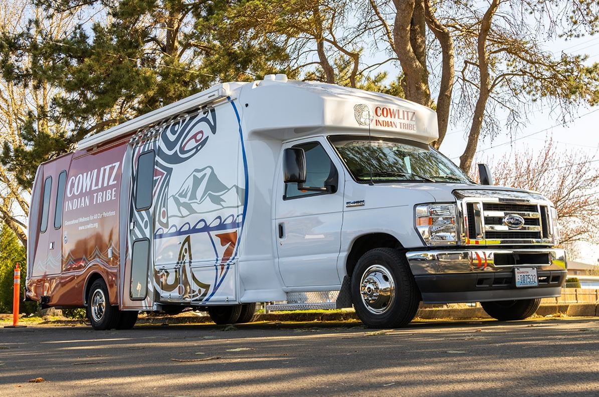 In August 2023, the Cowlitz Indian Tribe hosted a traditional blessing ceremony at the Ilani Casino Resort for the tribe’s new mobile medication-assisted treatment van. The van will expand access to substance abuse treatment and services to both Native and non-native community members.