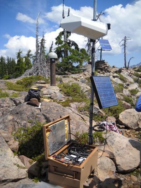A GPS station in the Three Sisters Wilderness measures seismic activity in the area.